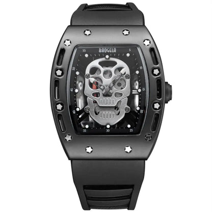 SKULLX Herren Sportuhr mit Totenkopf aus Silikon