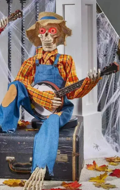 Halloween Banjo-Skelett Dekoration